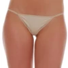 Low-rise microfiber string in a fine smooth knit that sits flat on the hip with no visible lines.