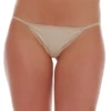 Low-rise microfiber string in a fine smooth knit that sits flat on the hip with no visible lines.