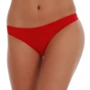 Low-rise microfiber thong in a fine smooth knit that sits flat on the hip with no visible lines.