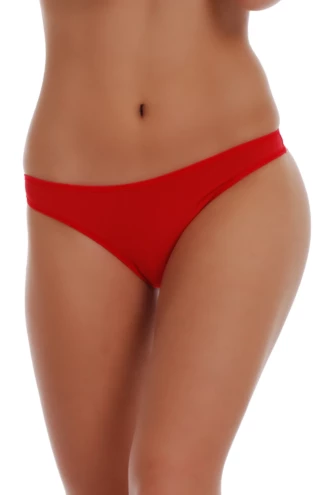 Low-rise microfiber thong in a fine smooth knit that sits flat on the hip with no visible lines.