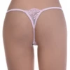 Rich purple dotted-mesh lace G-string with a clean line and scalloped waist, a bold minimal-coverage cut.