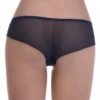 Sheer mesh boyshorts with floral lace at both hips, a light barely-there pair with a squared leg line.