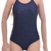 Women's sleeveless microfiber bodysuit with scoop neck and spaghetti straps over a brazilian cut.