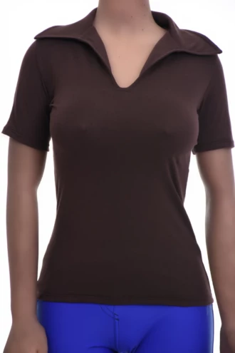 Slim cotton-blend tee with soft stretch, a V-neck and short sleeves that lies flat for layering.