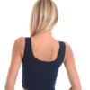 Slim soft cotton tank with a low scoop and wide straps, breathable against the skin with an easy pull-on shape.