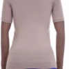 Slim cotton tee with short sleeves and a feminine low scoop, a comfortable body-skimming everyday piece.