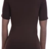Slim cotton tee with short sleeves and a low scoop neck, a comfortable body-skimming base for layering.