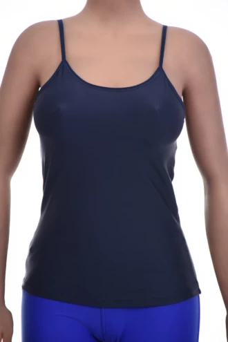 Slim microfiber camisole with thin spaghetti straps, smooth under fitted clothing with an easy pull-on shape.