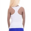 Slim microfiber tank with a low scoop neckline and wide racerback straps, smooth against the skin.