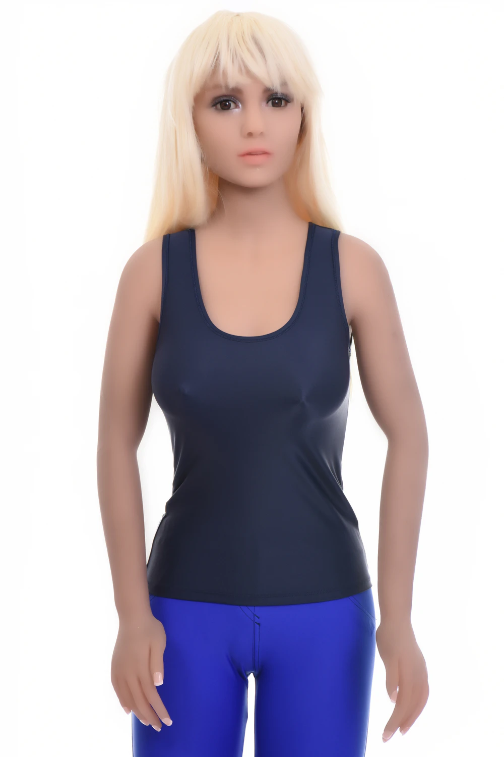 Slim smooth microfiber tank with racerback straps and stretch, a scoop neck that lies flat under tops.