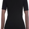 Slim stretch cotton-blend scoop tee that lies flat under a cardigan, breathable and soft for everyday use.