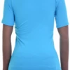 Slim stretch cotton-blend tee with a scoop neckline and short sleeves, comfortable for daily wear.