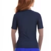 Smooth close microfiber tee with a feminine scoop neckline, breathable stretch fabric and short sleeves.