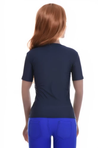 Smooth close microfiber tee with a feminine scoop neckline, breathable stretch fabric and short sleeves.