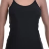 Smooth microfiber scoop-neck camisole that sits flat under fitted clothing, a fine layer with a little stretch.