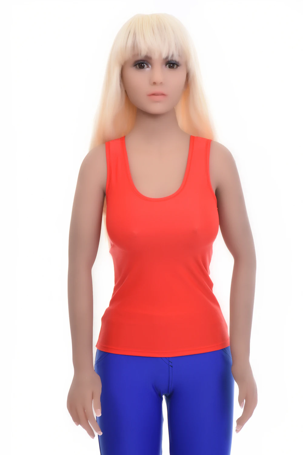 Smooth microfiber tank with a scoop neck and wide straps that cover a bra strap, a close slim everyday layer.