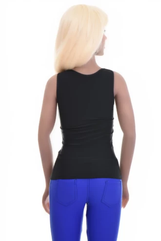 Smooth sleeveless microfiber tank with a low scoop, slim and light to wear on its own or as a base layer.