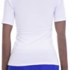 Soft breathable cotton tee with a close slim fit, a low scoop neck and short sleeves for daily layering.