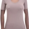 Soft cotton-blend scoop-neck tee with a close fitted cut that keeps its softness through repeated washing.