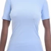 Soft Tiara Galiano cotton tee with a high mock neckline and a close stretch fit for comfortable daily wear.