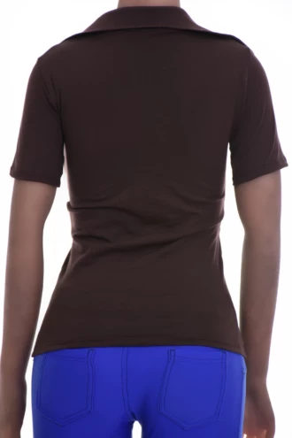 Soft Tiara Galiano cotton tee with an open V-neckline and a close stretch fit for comfortable daily wear.