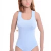 Women's sporty racerback cotton bodysuit, breathable and easy under a tee or with high-waisted bottoms.