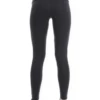 Black high-waisted wool leggings, full-length back view in a warm cozy knitted wool blend