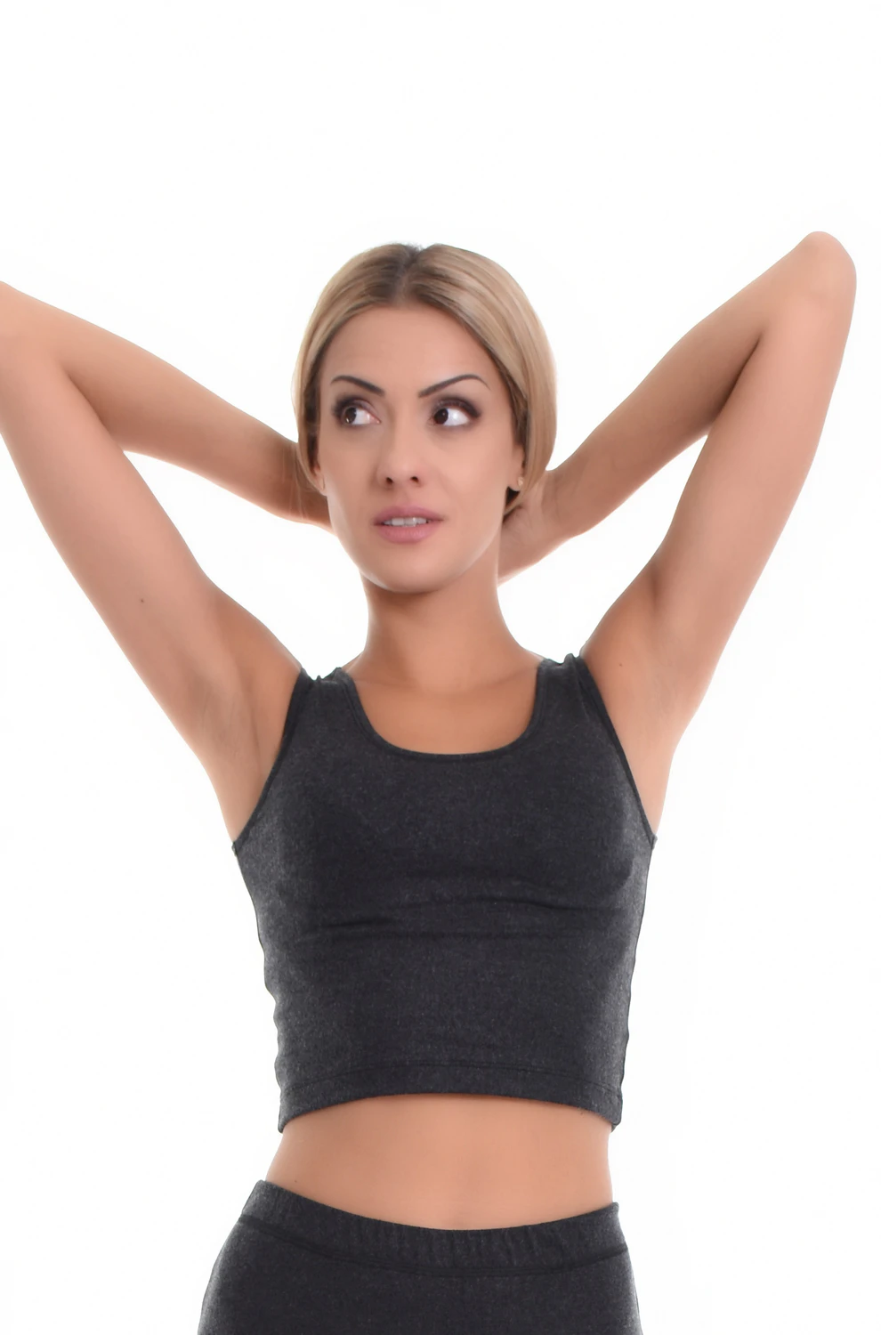 Women's wool-blend tank top with wide straps and a scoop neckline, a warm slim base layer for cooler months.