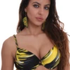 Bold abstract-print bikini top in quick-drying polyamide with structured cups that keep their shape in the water.