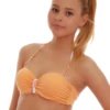 Balconette bikini top in polyamide with a tie-back band and a lightly gathered center, quick-drying for the pool.
