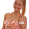 Balconette bikini top in polyamide with a tie back and a softly gathered center, quick-drying with structured cups.