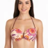 Balconette bikini top in polyamide with a tie back and softly gathered center, quick-drying with structured cups.