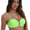 Balconette bikini top in polyamide with a wide neckline, fine adjustable straps and a secure tie-back fastening.