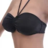 Light quick-drying black bandeau bikini top, an easy go-anywhere style that ties at the back to set the fit.