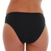 Versatile black bikini bottom in plus sizing M to XL, smooth close-fitting cut for the pool or the beach.