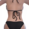 Solid black bikini bottom with adjustable side ties and standard coverage in quick-drying fabric.