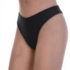 Tiara Galiano black Brazilian swim bottom with a V-shaped back, light and quick-drying and smooth against the skin.