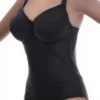 Black molded-cup one-piece swimsuit with sweetheart neckline and adjustable straps in polyamide.