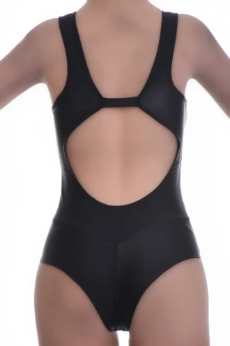 Clean scoop-front tank-style one-piece swimsuit with smooth straps and a softly cheeky back cut.