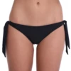 Black tie-side Brazilian bottom in solid black, a versatile shade that pairs with any top for the pool or beach.