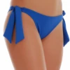 Tiara Galiano clean true blue swim bottom in light smooth Italian fabric, flattering against sand and water.