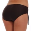 Sun-friendly brown neutral mid-rise bikini bottom with fuller front and back coverage, smooth stretch fabric.