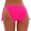 Vivid candy pink cheeky swim bottom with adjustable bow hip ties, smooth and light with a quick dry.