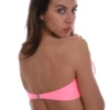 Convertible bandeau bikini top in smooth polyamide, quick-drying and worn as halter or strapless through the day.