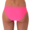 Tiara Galiano coral swim bottom in light polyamide-Lycra, a warm pink-orange blend that flatters a tan.