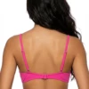 Cyclamen balconette bikini top with molded push-up cups and wide-set straps that lift and round the bust.
