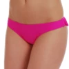 Cyclamen Brazilian bikini bottom with a low-rise front and a V-shaped back with lower rear coverage.