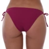 Cyclamen cheeky tie-side bikini bottom with a moderate front and a back that shows a little skin, tie at each hip.