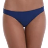 Dark blue cheeky bikini bottom in a deep dependable shade that works with almost any top, easy-wearing for the sun.