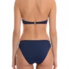 Deep dark blue high-cut leg swim bottom with a cheeky back, stretchy quick-drying fabric for sunny days by the water.